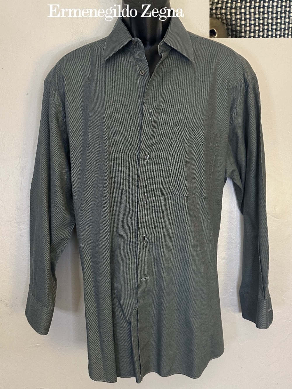 Ermenegildo Zegna Dress Shirt 16 neck EU 41 100% cotton 24" armpit to armpit